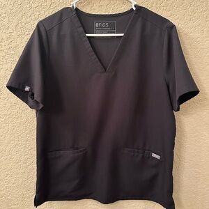 Figs Technical Collection Black V-Neck Shirt